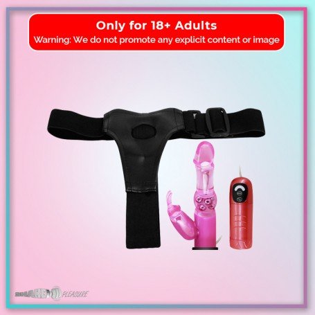 Baile Ultra Harness 7-inch Strap-on with Multi-speed Vibrations SO-033