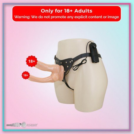 Baile Vibrating Strap-on Double Dildo with Realistic Balls SO-034
