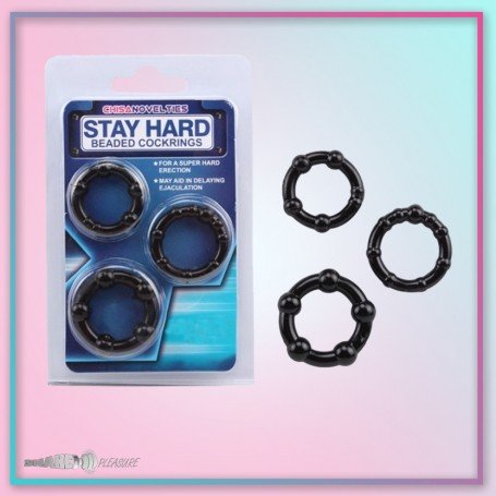 Stay Hard Beaded Cockrings CR-020