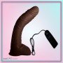 Big Bent 10" Realistic Vibrator Suction Cup Chocolate Dong Vibrator RSV-075