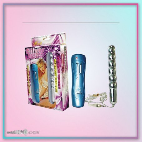 Silver Beaded Anal Vibrator AD-012