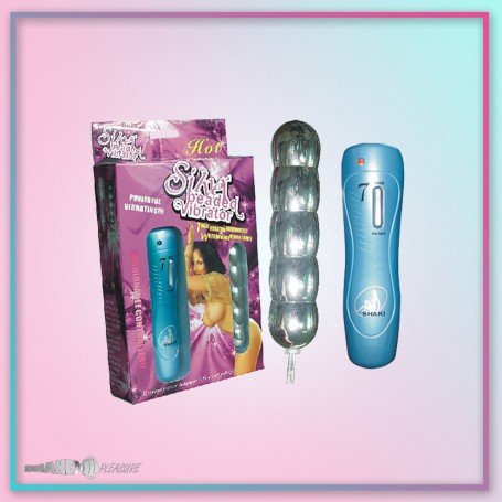 Silver Beaded Anal Vibrator-BIG AD-011