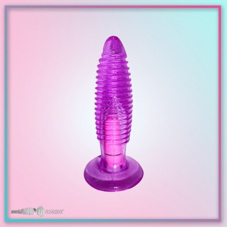 Purple Jelly Anal Vibrating Butt Plug With Suction Cup AD-024
