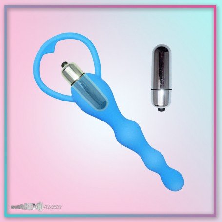 Blue Silicone Anal Vibrator AD-029
