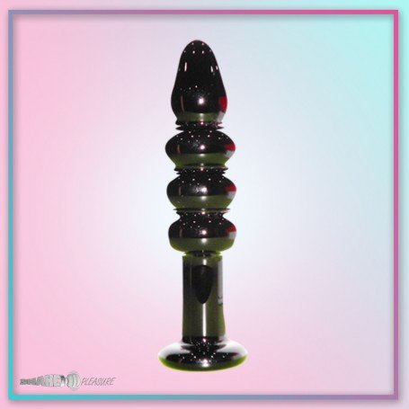 Black Beaded Glass Dildo Sex Toy GD-005